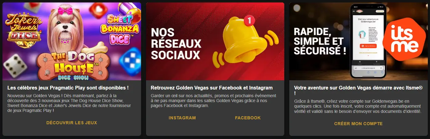 Le Bonus de Bienvenue GOLDEN VEGAS