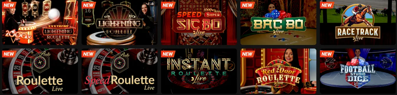 Les Jeux en Direct Disponibles sur GOLDEN VEGAS