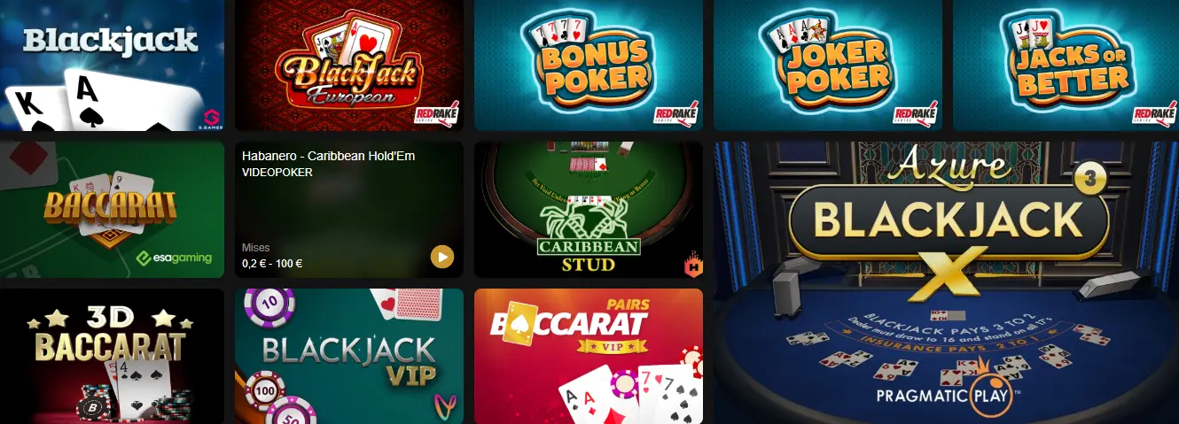 Jouez aux Jeux de Cartes en Mode Live sur GOLDEN VEGAS